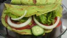 Lanche de panqueca verde