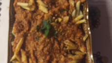 Penne com truta defumada