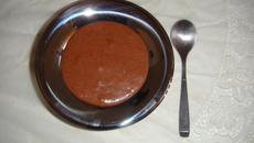 Mousse de Nutella com calda de banana