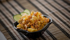 Salada de batata com presunto