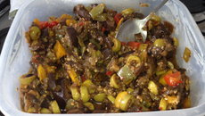 Escabeche colorido de berinjela do Vitor