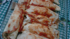 Panqueca de frango com catupiry