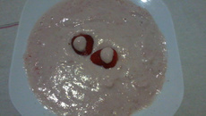 Mingau de morango com Mucilon
