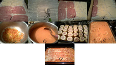 Rondelli de massa de pastel com requeijão, presunto e queijo