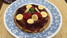 Hot cake de banana do Kashi