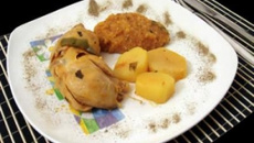 Frango ao vinho com pirão