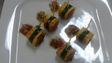 Medalhão de linguiça com banana da terra