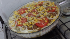 Macarronada em camadas com molho branco