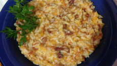 Risoto de carne seca com abóbora