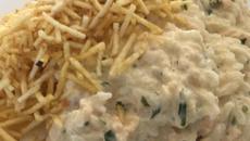 Risoto de salmão com arroz de ontem