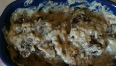 Bifes ao molho de requeijão e mostarda