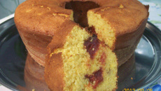 Bolo de milharina (flocos de milho pré-cozidos)