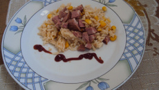 Arroz com calabresa