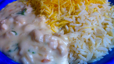 Frango com creme de cebola e requeijão