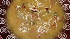 Creme de mandioquinha com carne seca