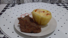 Batata recheada gratinada