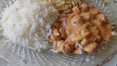 Estrogonofe de P.T.S. (proteína texturizada de soja)