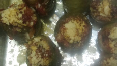 Maxixe recheado com carne seca