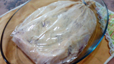 Pernil ao molho de maionese com batatas