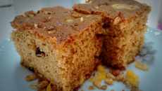 Bolo de aveia com granola