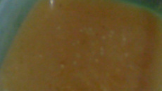 Sagu com suco de laranja