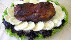 Lombo recheado com bacon