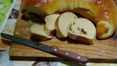 Pão de fubá com linguiça