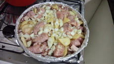 Linguiça de frango no forno