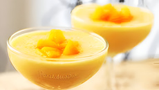 Sobremesa rápida de pêssego