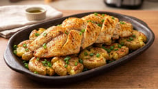 Trança de tilápia com batatas na air fryer