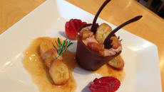 Mousse de banana com chocolate