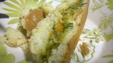 Pão de batata sem glúten com recheio de abobrinha e cenoura