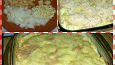 Bacalhau econômico em falsa nata