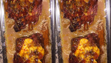 Fraldinha recheada e legumes cristalizados