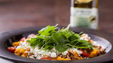 Salada de abóbora com queijo de cabra