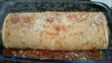 Rocambole de batata com atum