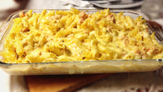 Penne com salmão ao molho branco