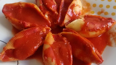 Conchiglione de ricota, nozes e damasco super simples