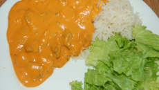 Estrogonofe de cabocha (abóbora japonesa)