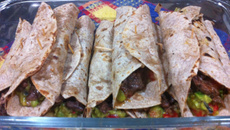 Burritos com Guacamole e Carne