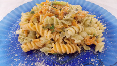 Macarrão com casca de abóbora