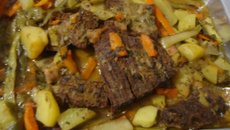 bife assado no forno com legumes