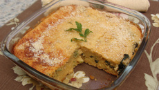 Torta de macarrão com espinafre da Abima