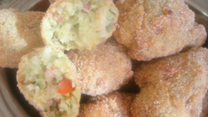 Bolinho de arroz com liguiça