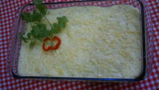 Escondidinho diferente de linguiça calabresa