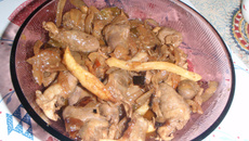 Coração de galinha assado