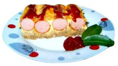 Torta de salsicha com cheddar