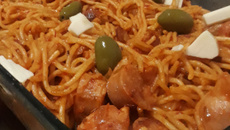 Macarrão com linguiça