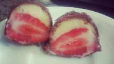 Trufa de morango com leite condesado