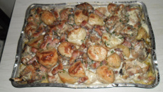 Frango com batatas ao molho de requeijão